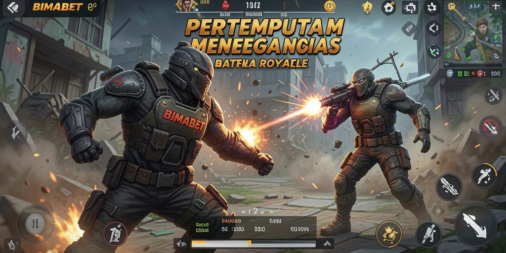 Tampilan gameplay menegangkan di BIMABET saat bertarung di arena.