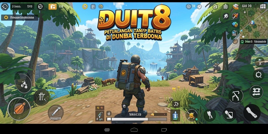 Tampilan gameplay dinamis dalam dunia terbuka yang luas.