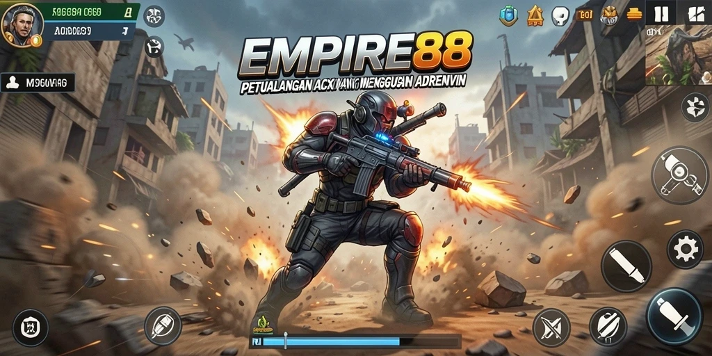 Screenshot utama EMPIRE88 menampilkan aksi seru dalam gameplay penuh tantangan.