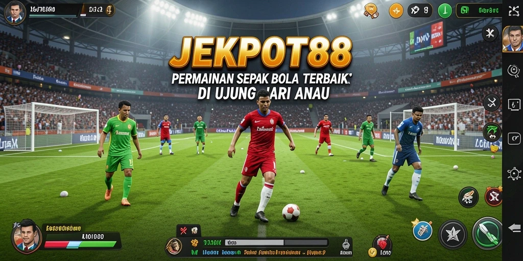 Tampilan game Football yang mendebarkan dengan aksi nyata.