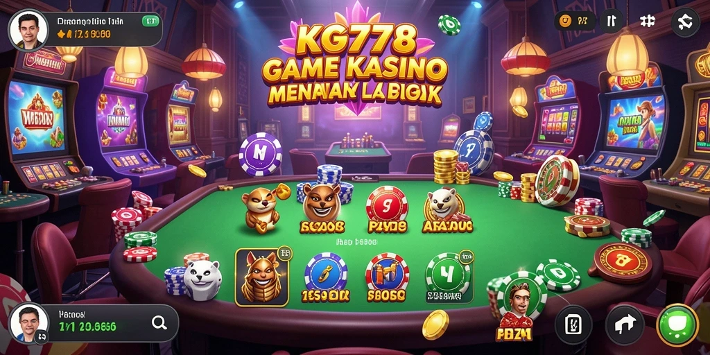 Screenshot gameplay KG778 menampilkan suasana kasino virtual yang mendebarkan.