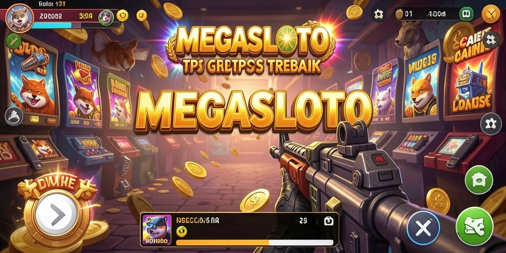 Screenshot menunjukkan gameplay seru MEGASLOTO dengan grafis menawan.