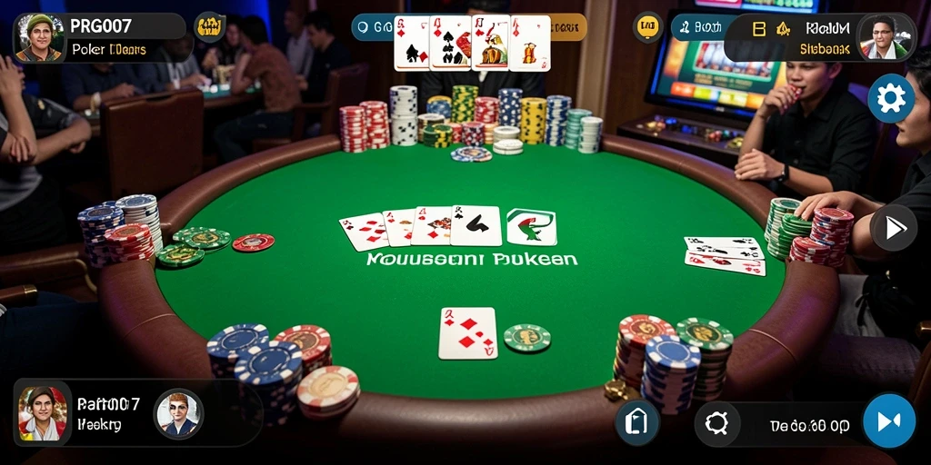 Tampilan gameplay mendebarkan dalam game Poker PRG007.