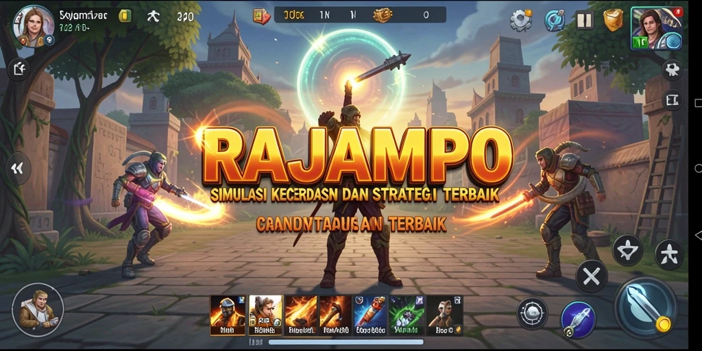 Tampilan gameplay menegangkan dari RAJAMPO yang penuh strategi.