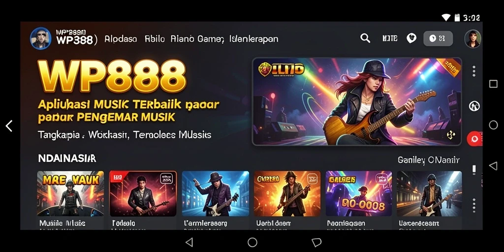 Tampilan gameplay WP888 menampilkan fitur karaoke yang menyenangkan.